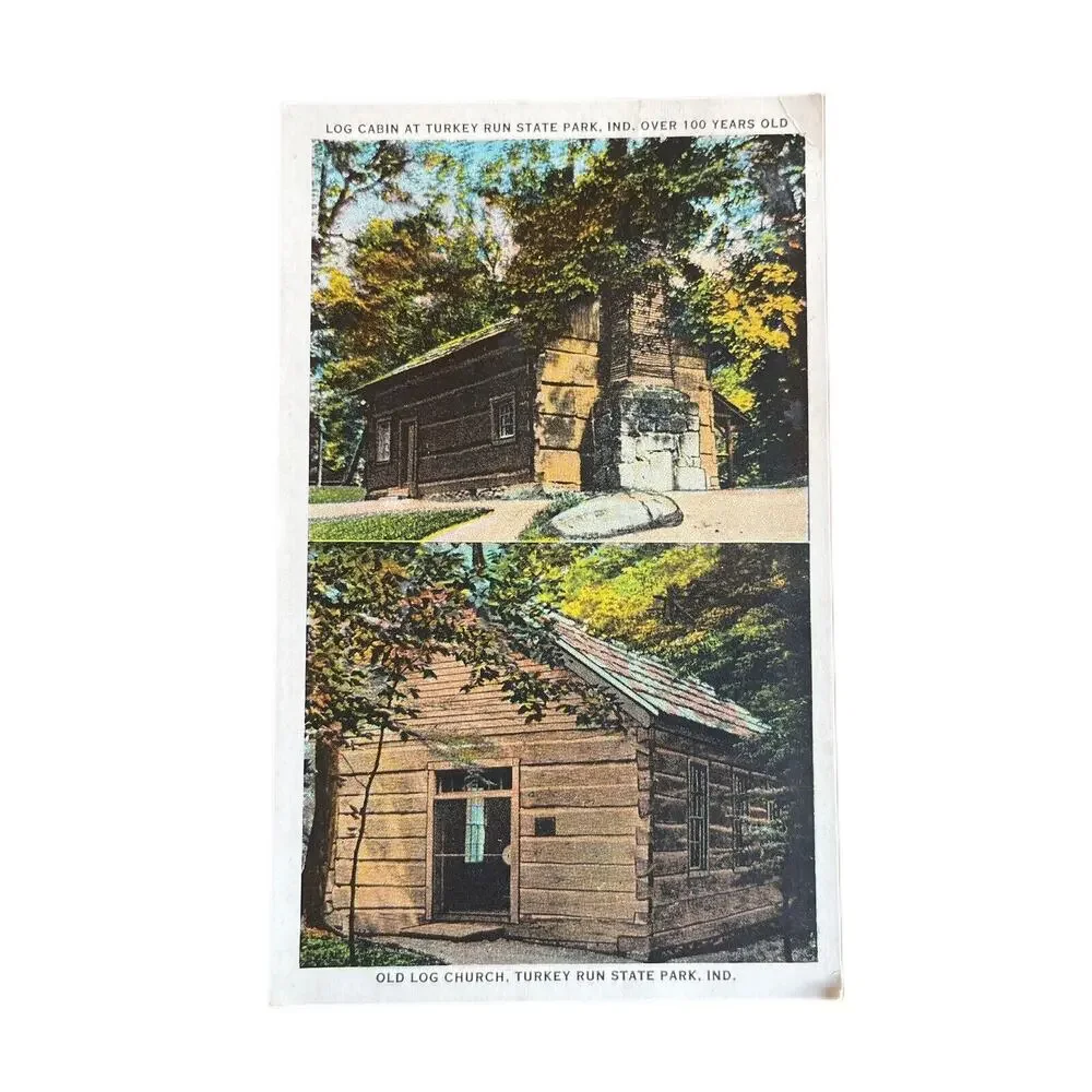 Vintage 1935 Ephemera RPPC Postcard Souvenir Turkey Run State Park WB Guthrie